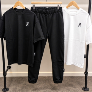 ensemble minimaliste de vêtements suspendus